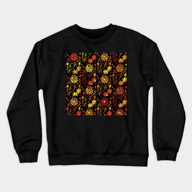 Autumn Floral Pattern Crewneck Sweatshirt by ArtFactoryAI